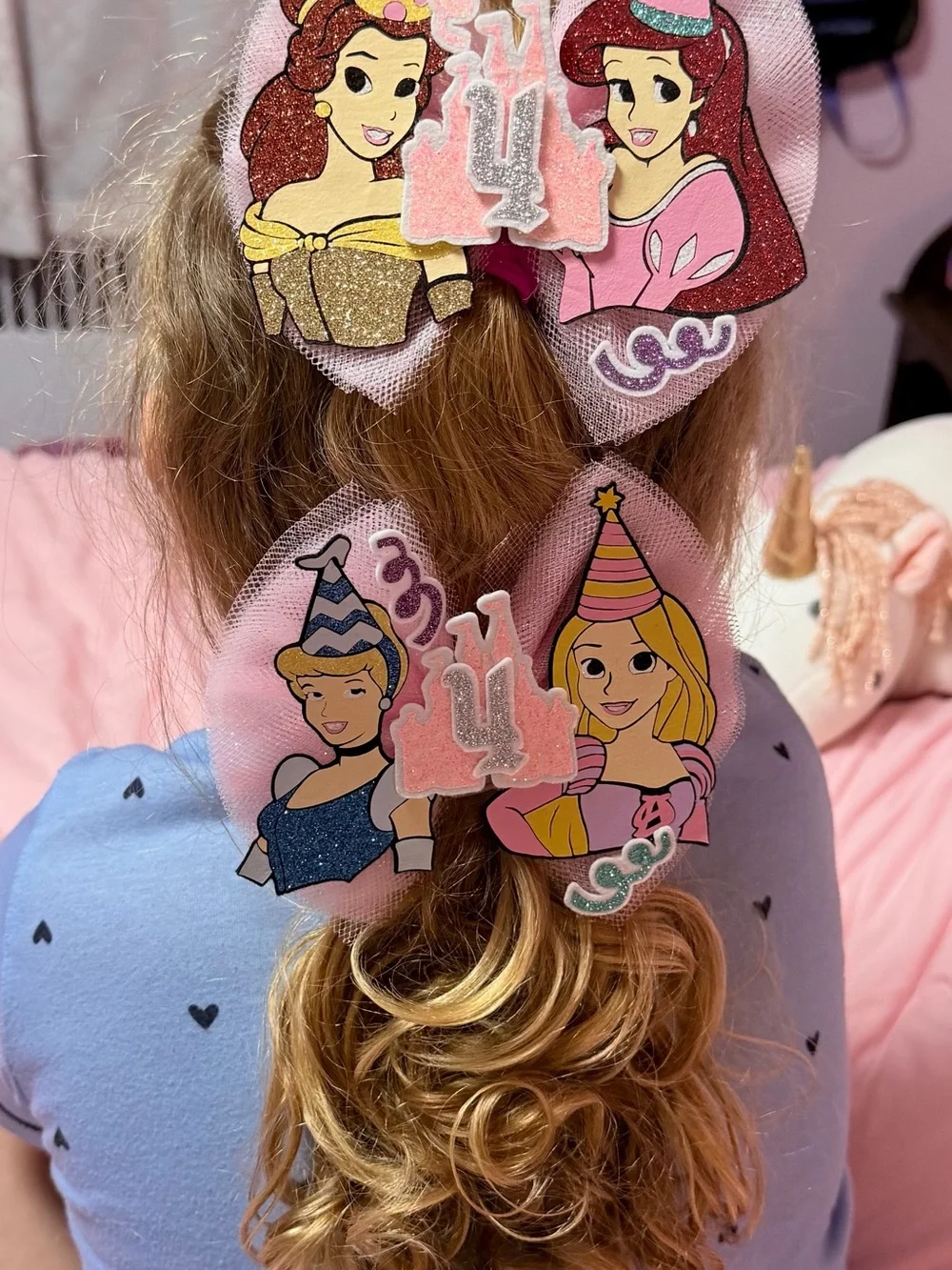 Girls' Glitter Princess Birthday Bow 4